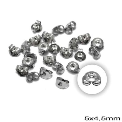 Κούμπωμα Πεταλούδα για Σκουλαρίκι 5X4.5mm Silver_235101969-01